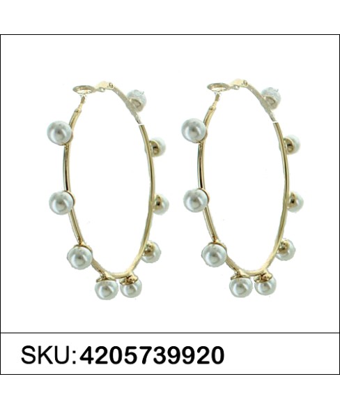 Faux Pearl Hoop Earrings Faux Pearl Hoop Earrings