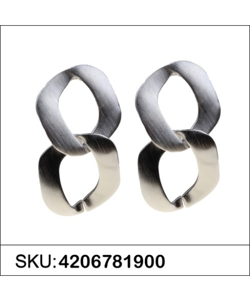 Glossy Matte Finished Link Drop Earring Glossy Matte Finished Link Drop Earring