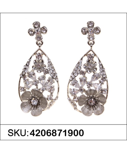 Luxurious Cubiczirconia Flower Drop Earrings Luxurious Cubiczirconia Flower Drop Earrings