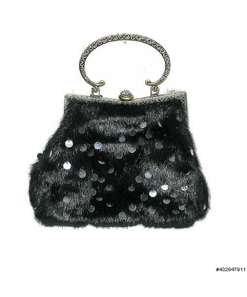 Faux Fur Sequin Embroidery Clutch Faux Fur Sequin Embroidery Clutch