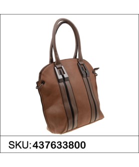 Strip Medium Faux Leather Satchel