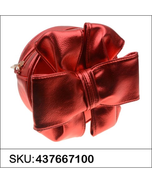 Stylish Metallic Vegan Leather Bow Cross Body Bag Stylish Metallic Vegan Leather Bow Cross Body Bag