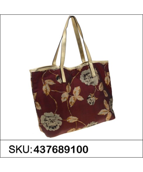 Fabric Mix Print Tote Bag With Pouch Fabric Mix Print Tote Bag With Pouch