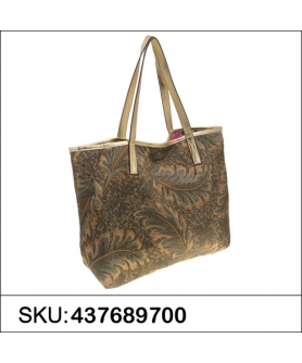 Fabric Mix Print Tote Bag With Pouch