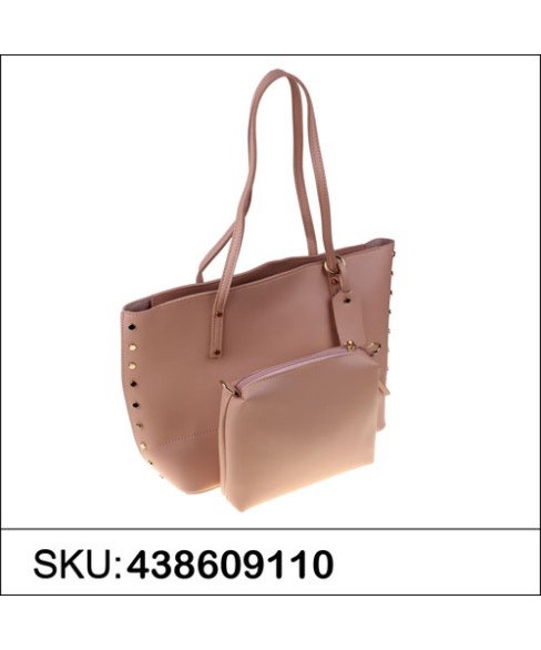 Studded Shopping Tote with Pouch Studded Shopping Tote with Pouch