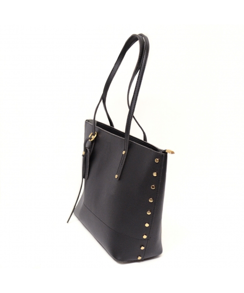 Studded Shopping Tote with Pouch