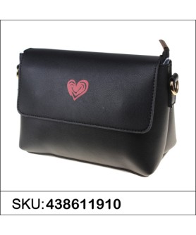 Love Heart Faux Leather Crossbody Bag