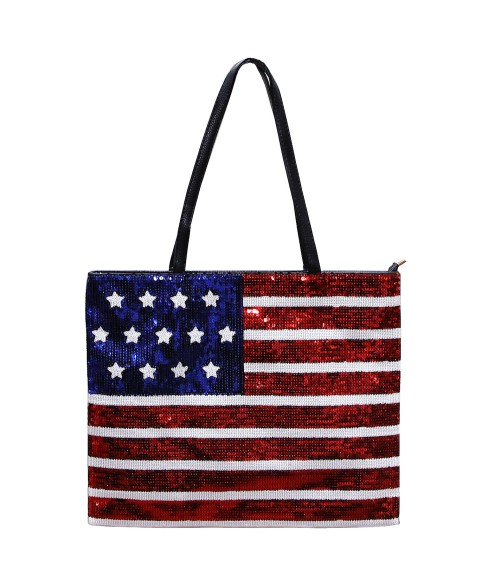Over-the-shoulder Flag Sequin Tote Over-the-shoulder Flag Sequin Tote