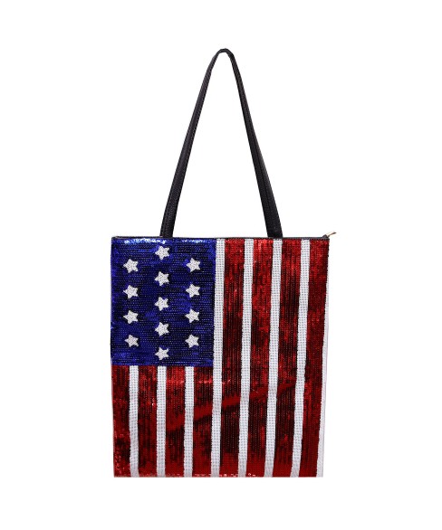 Over-the-shoulder Flag Sequin Tote Over-the-shoulder Flag Sequin Tote