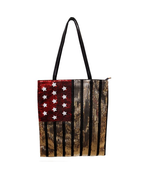 Over-the-shoulder Flag Sequin Tote Over-the-shoulder Flag Sequin Tote