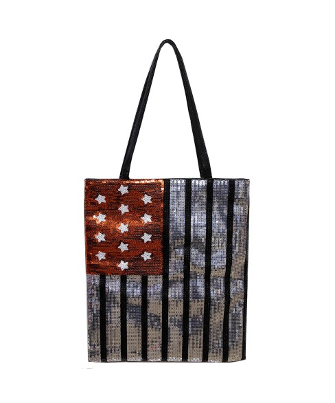 Over-the-shoulder Flag Sequin Tote Over-the-shoulder Flag Sequin Tote