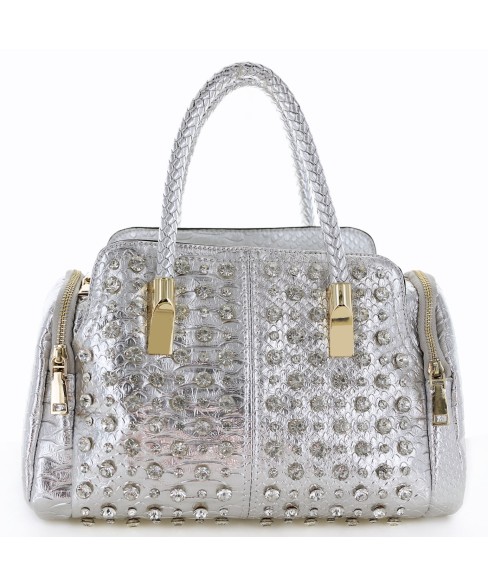 Metallic Crystal Rhinestone Studded Purse Bag