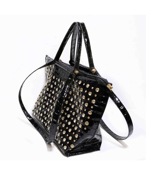 Metallic Crystal Rhinestone Studded Purse Bag