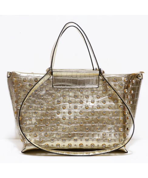 Metallic Crystal Rhinestone Studded Purse Bag Metallic Crystal Rhinestone Studded Purse Bag