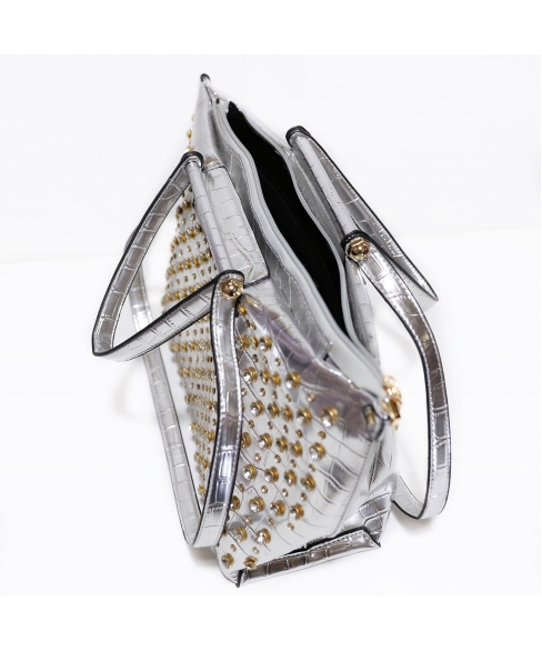 Metallic Crystal Rhinestone Studded Purse Bag