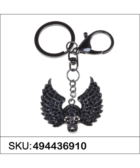 Crystal Flying Skull Bag Charm Crystal Flying Skull Bag Charm