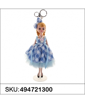 Pretty Doll In Victorian Style Dress Key Chain