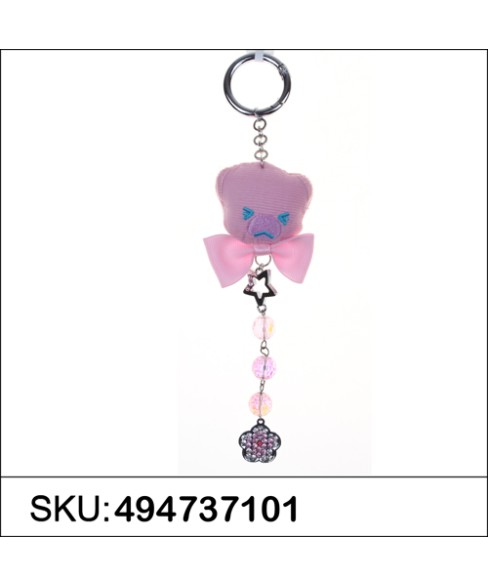 Bear Bag Charm With Hanging Crystal Bear Bag Charm With Hanging Crystal