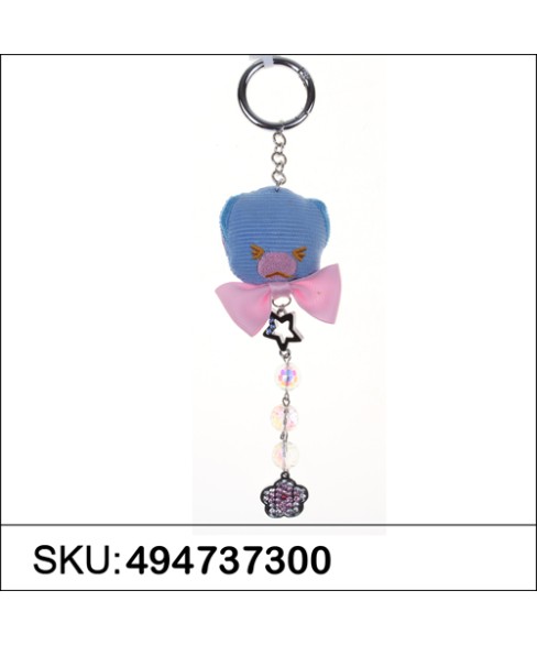 Bear Bag Charm With Hanging Crystal Bear Bag Charm With Hanging Crystal