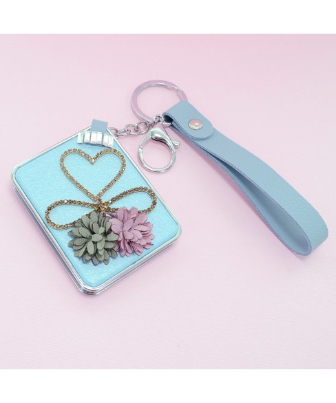 Crystal & Flowers Compact Mirror Bag Charms Crystal & Flowers Compact Mirror Bag Charms