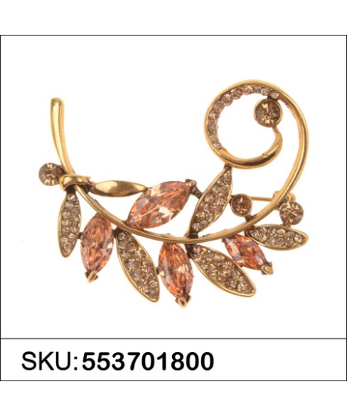 Cubiz Zirconia Autumn Leave Pin Cubiz Zirconia Autumn Leave Pin