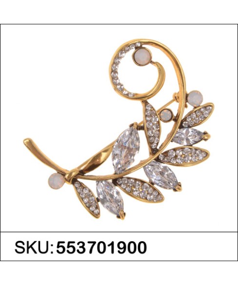 Cubiz Zirconia Autumn Leave Pin Cubiz Zirconia Autumn Leave Pin