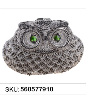 Crystal-Embellished Owl E, White