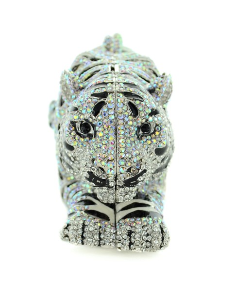 Crystal-Embellished Tiger Evening Clutch (Small)