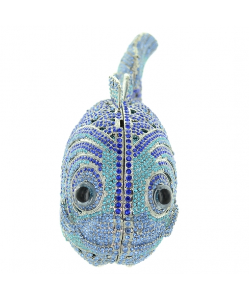 Crystal-Embellished Fish, Blue