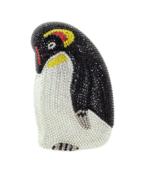 Crystal-Embellished Penguin Evening Clutch
