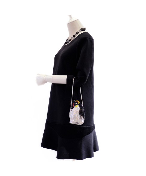Crystal-Embellished Penguin Evening Clutch