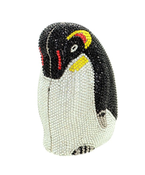 Crystal-Embellished Penguin Evening Clutch