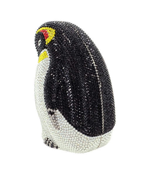Crystal-Embellished Penguin Evening Clutch