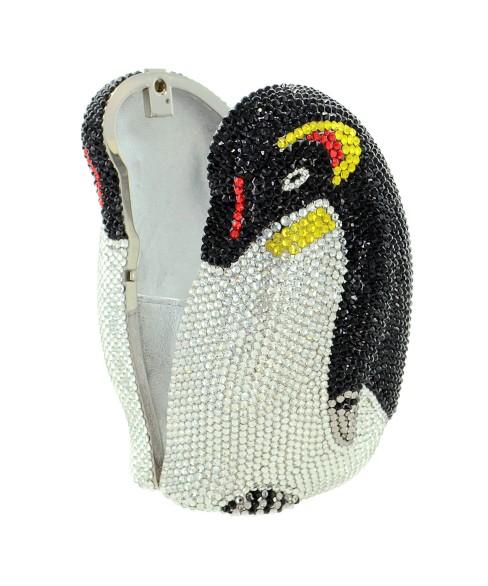 Crystal-Embellished Penguin Evening Clutch