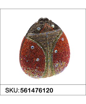 Glamorous Ladybug Crystal Clutch Bag