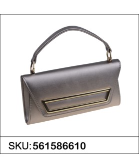 Elegant Feminine Top Handle Faux Leather Clutch