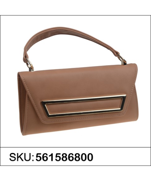 Elegant Feminine Top Handle Faux Leather Clutch