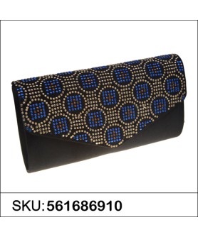 Studded Silk Like Stain Clutch