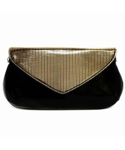Metallic Faux Patent Leather Clutch Metallic Faux Patent Leather Clutch
