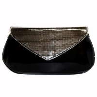 Metallic Faux Patent Leather Clutch