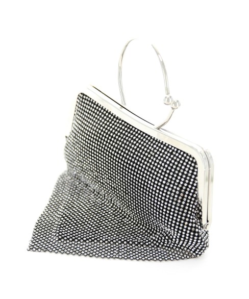 Ring Handle Rhinestone Clutch