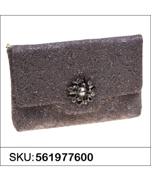 Crystal Buckle Glitter Lace Clutch Crystal Buckle Glitter Lace Clutch