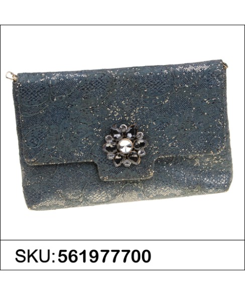 Crystal Buckle Glitter Lace Clutch Crystal Buckle Glitter Lace Clutch