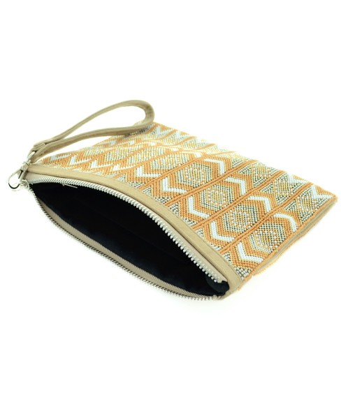 Crystal & Beaded Wristlet Clutch