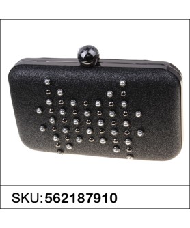 Faux Pearls & Studs Box Clutch