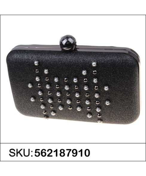 Faux Pearls & Studs Box Clutch Faux Pearls & Studs Box Clutch