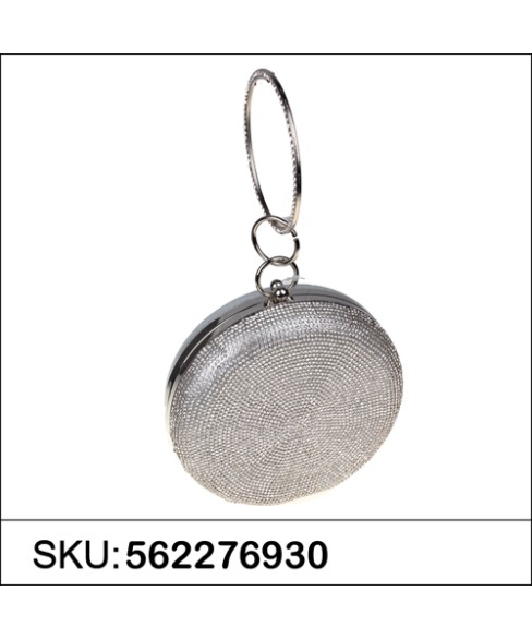 Ring Crystal Embellished Circle Clutch Ring Crystal Embellished Circle Clutch
