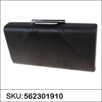 Snake Embossed Patchwork Clutch