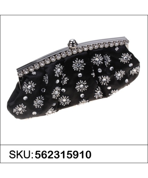 Crystal & Beaded Satin Minaudière Crystal & Beaded Satin Minaudière