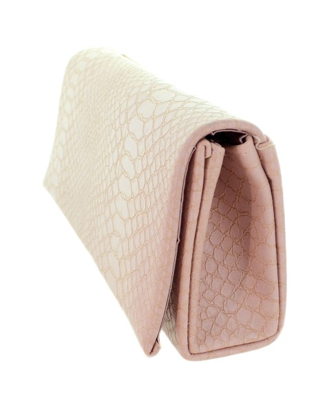 Croc Embossed Faux Leather Clutch